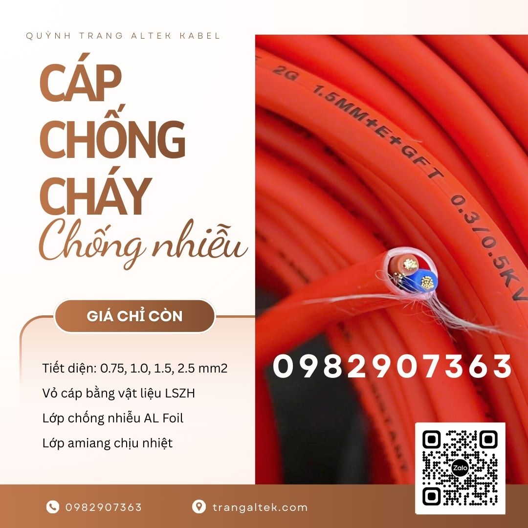Cáp chống cháy Altek Kabel LSZH – Đạt Quatest 1, IEC 60331-21